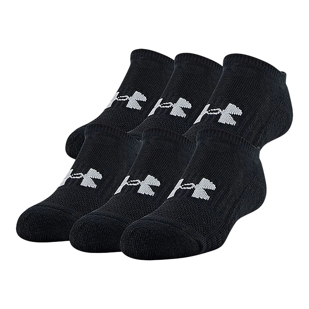 Under Armour Boys' Training Cotton No Show Socks - 6 Pack