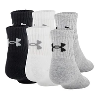 Under Armour Kids' Training Cotton Quarter Crew Socks - 6 pk