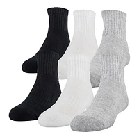 Under Armour Kids' Training Cotton Quarter Crew Socks - 6 pk