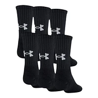 Under Armour Boys' Training Cotton Crew Socks, 6-Pack