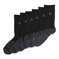 adidas Youth Angle Stripe Crew Socks - 6 Pack