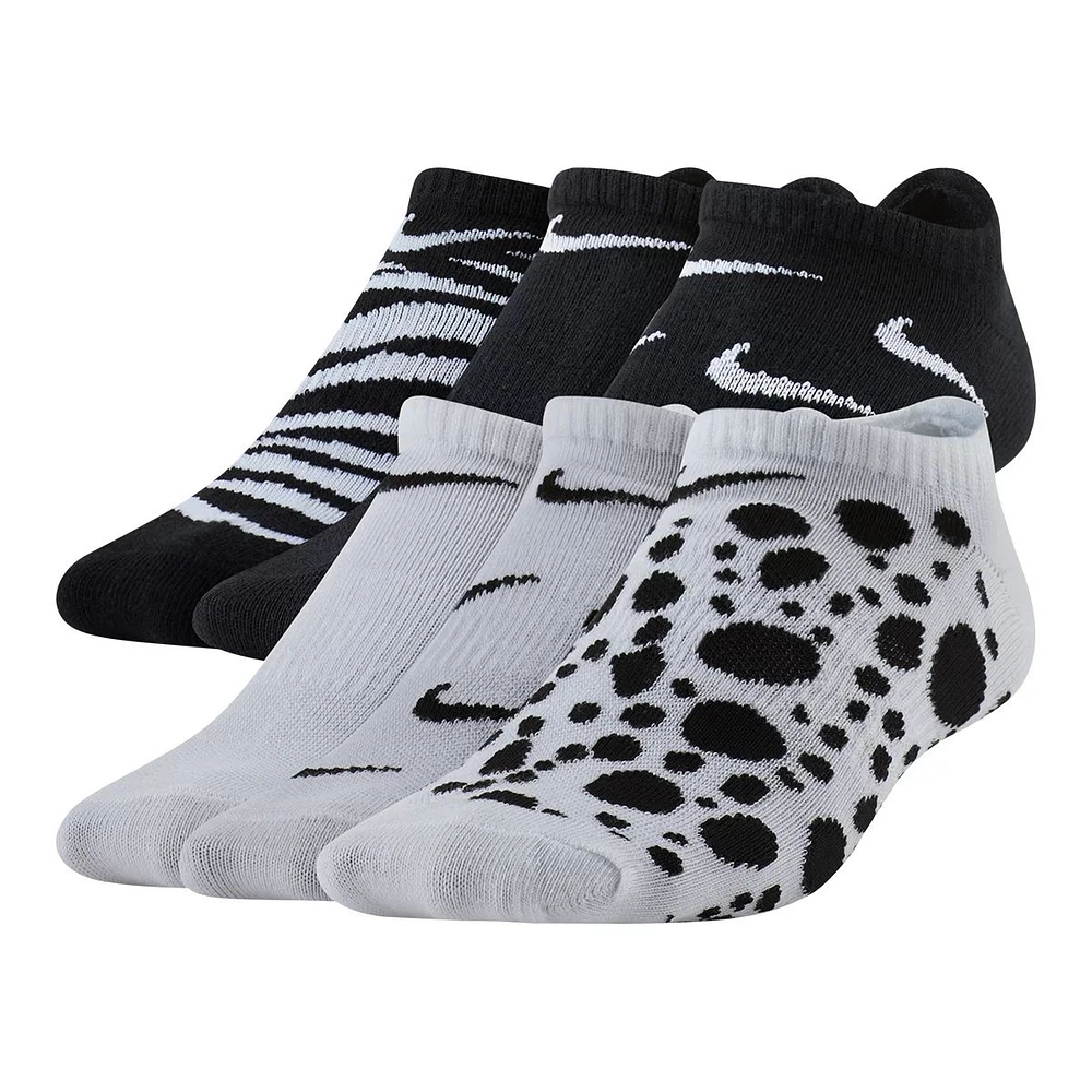 Nike Girls' Everyday Lightweight Graphic No Show Socks - 6 Pack