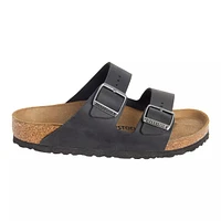 Birkenstock Men's Arizona Leather Two Strap Adjustable Slides/Sandals