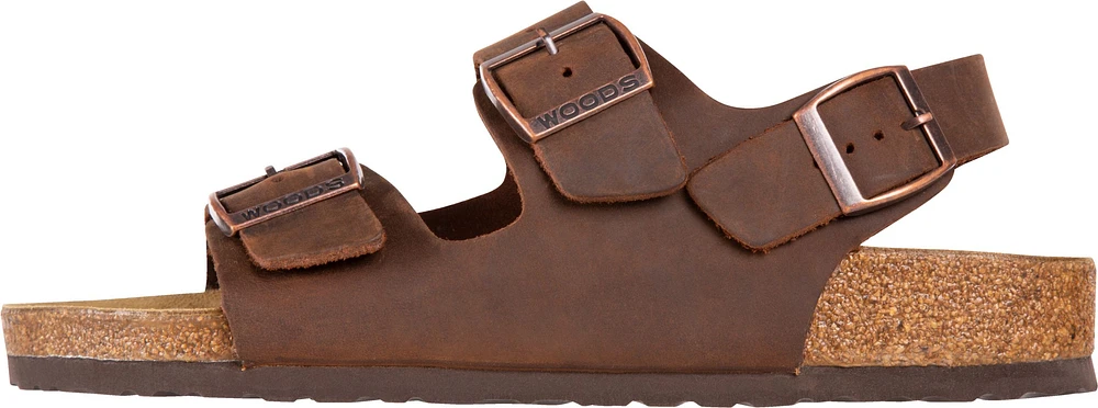 Woods Men's Laas Leather Back Strap Sandals, Casual, Walking, Beach