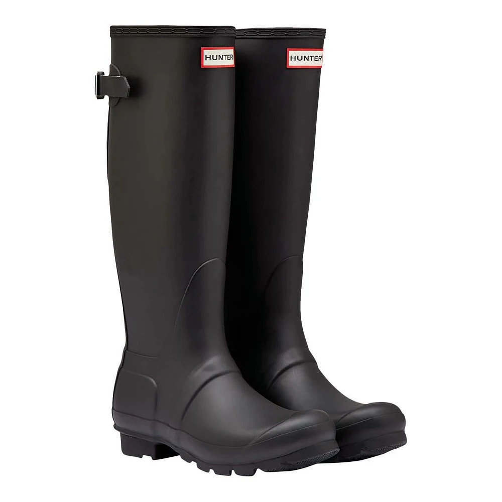 Hunter Women's Original Back Adjustable Wellington Rubber Rain Boots, Tall, Waterproof