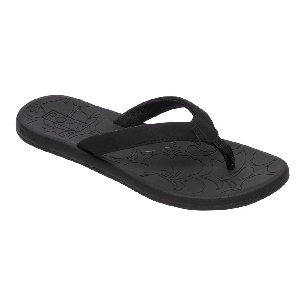 Roxy Women's Vickie Faux Leather Cushioned Flip Flop Sandals