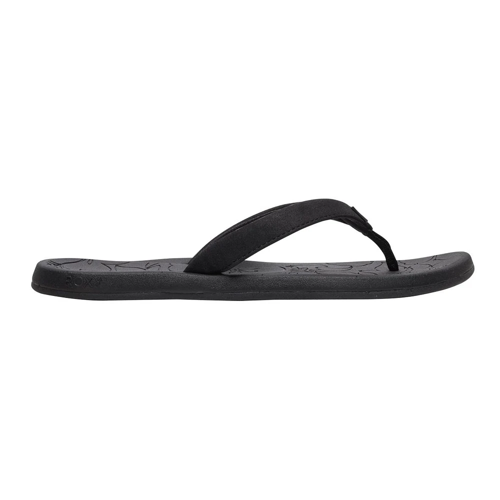 Roxy Women's Vickie Faux Leather Cushioned Flip Flop Sandals