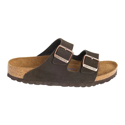 Birkenstock Women's Arizona Two Strap Slides/Sandals, Leather, Suede, Softbed, Comfortable