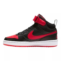 Nike Kids' Grade School Court Borough 2 Shoes, Boys, Mid Top, Basketball, Leather, Lace