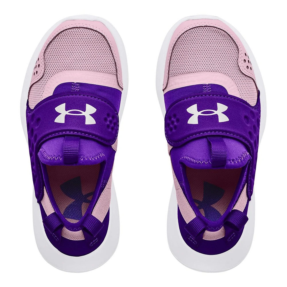 Under Armour Kids' Pre-School Runplay Sneakers, Girls', Slip On, Running