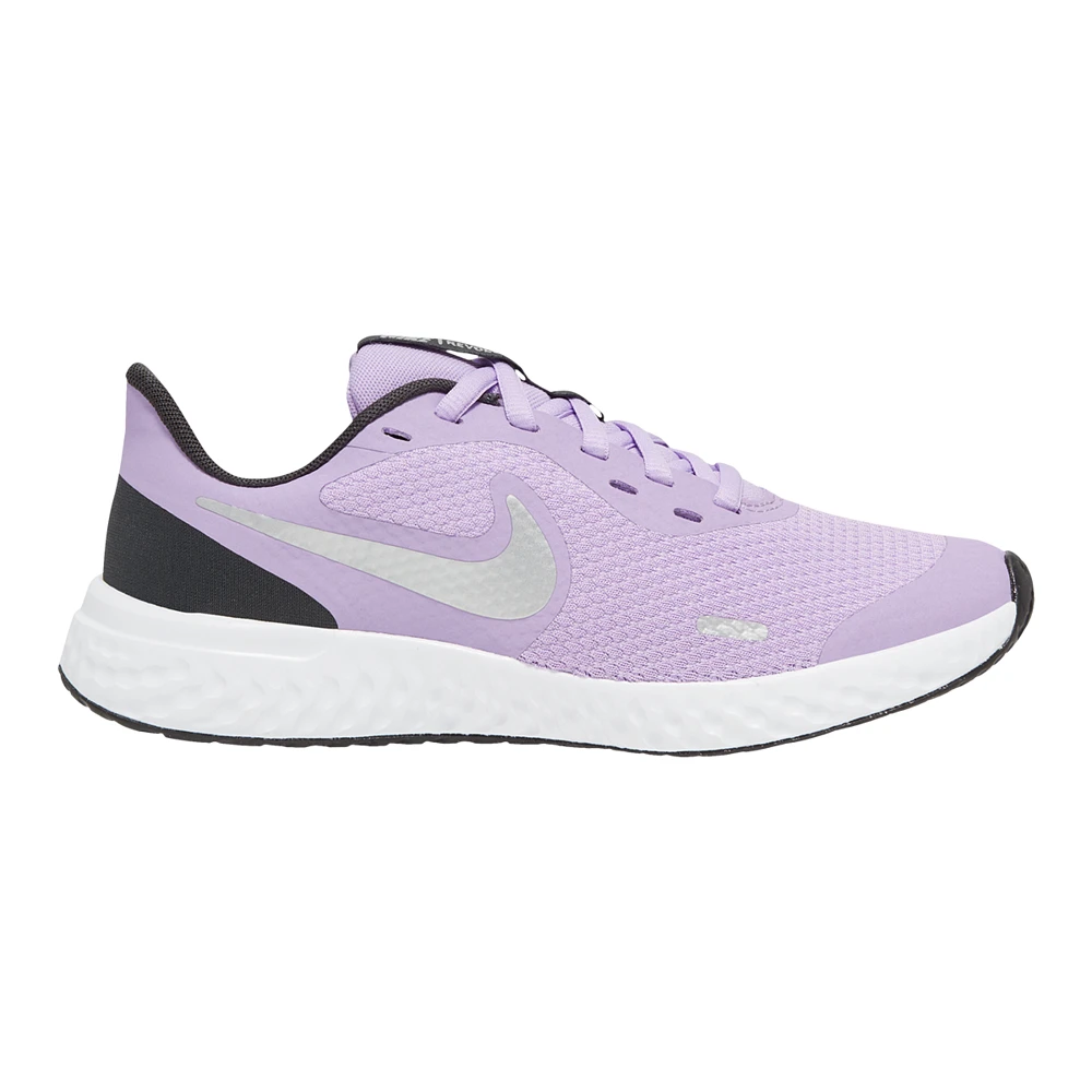 Nike Kids' Grade School Revolution 5 Sneakers, Girls', Slip On, Running, Mesh