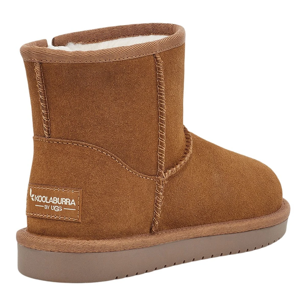 Koolaburra by UGG Kids' Koola Mini Suede Pull-On Fur-Lined Winter Boots