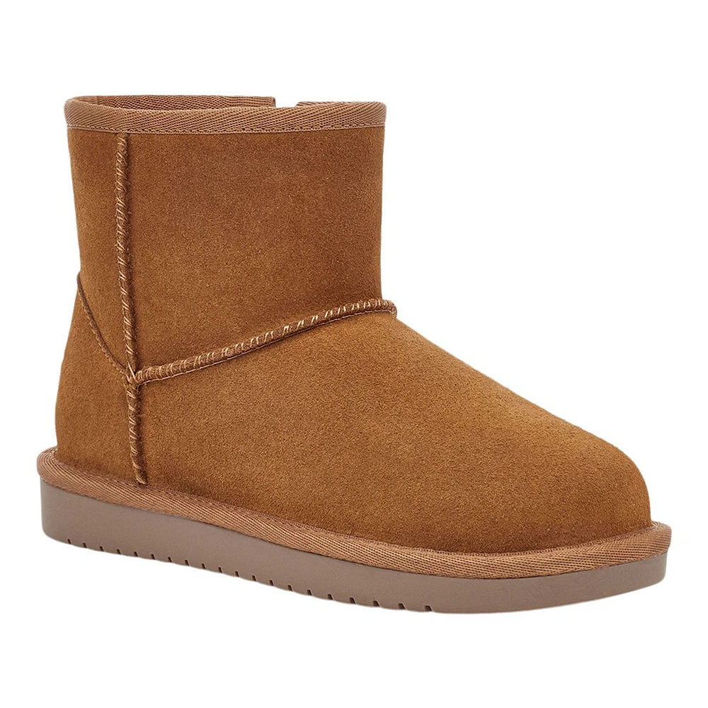 Koolaburra by UGG Kids' Koola Mini Suede Pull-On Fur-Lined Winter Boots