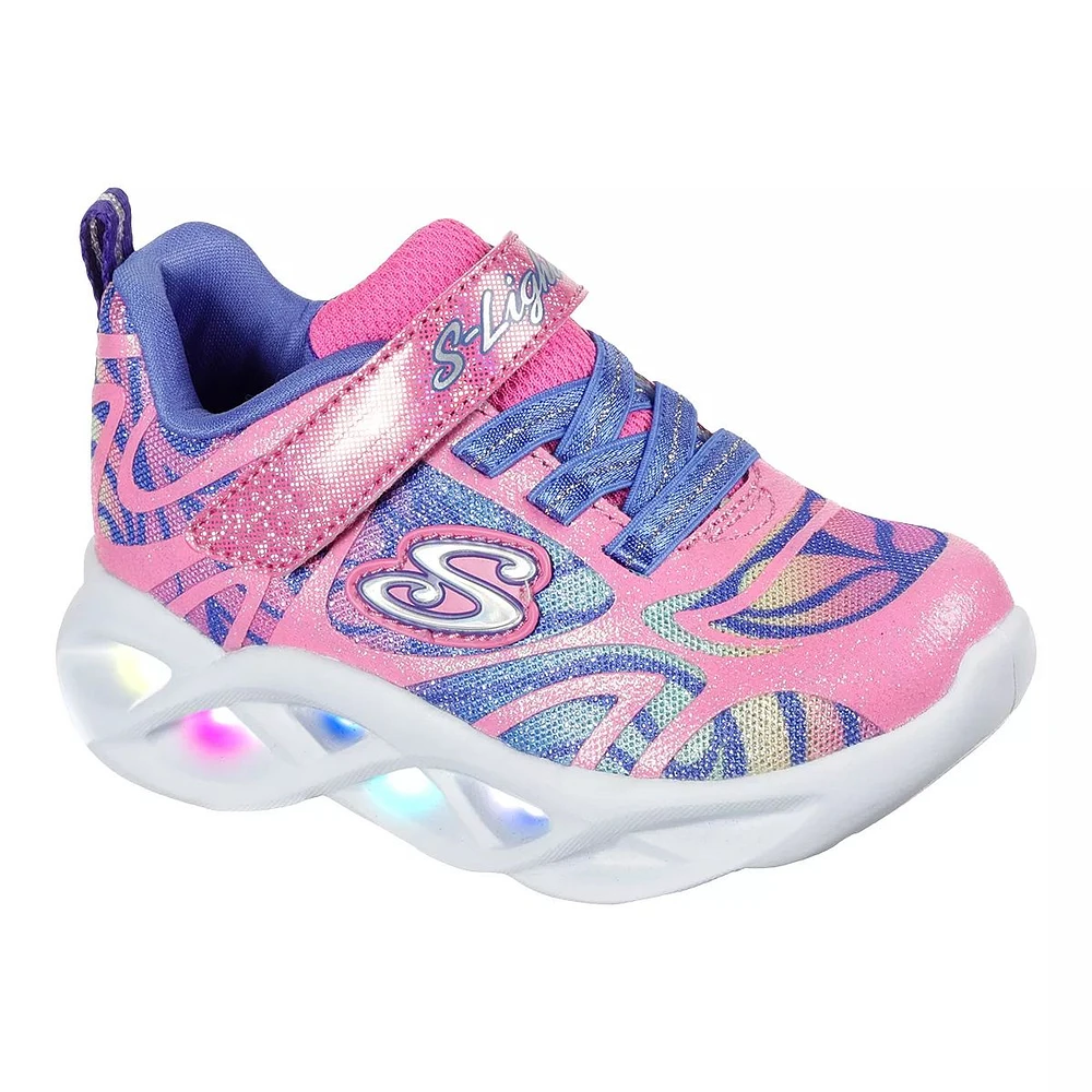 Skechers Kids' Toddler Twisty Brights Dazzle Shoes, Slip On, Walking, Running, Velcro, Light Up