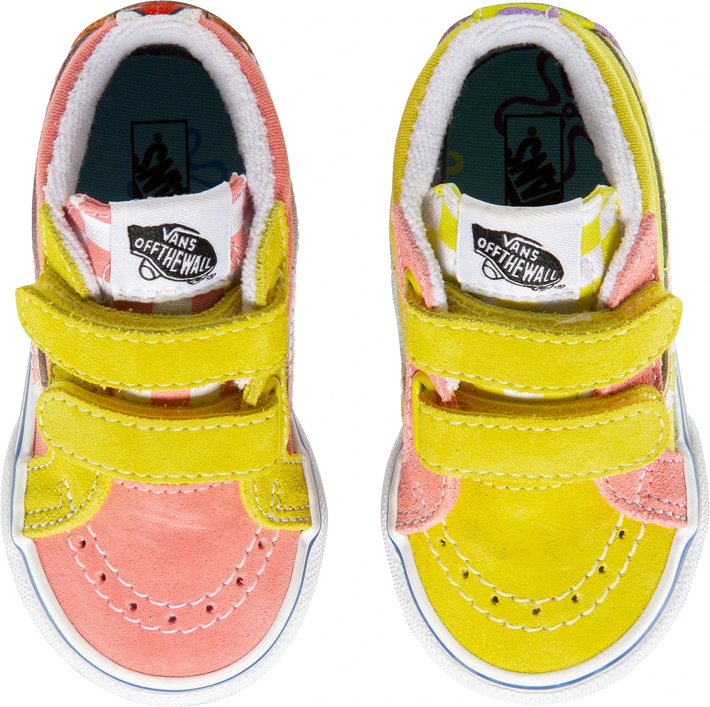 Vans x SpongeBob Kids' Toddler Best Friends SK8-Mid Skate Shoes, Sneakers, Girls', Velcro