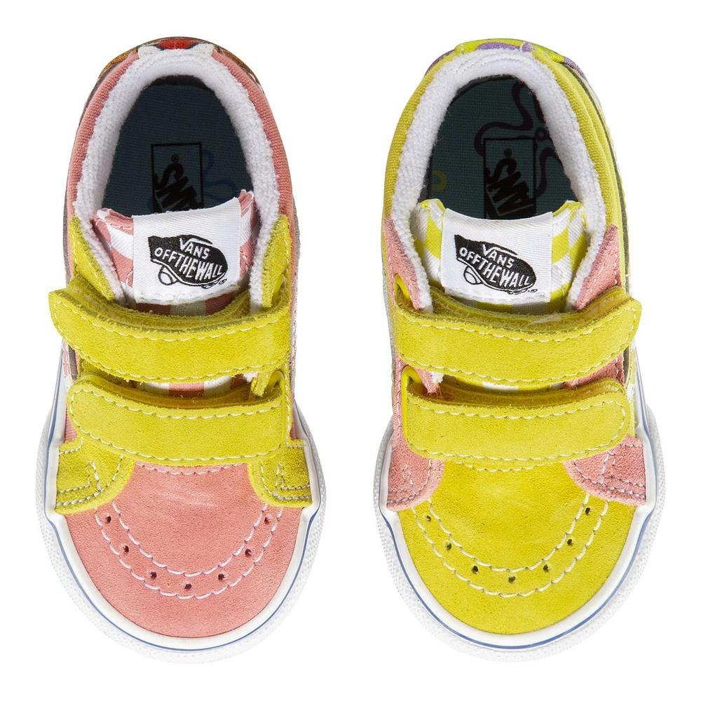 Vans x SpongeBob Kids' Toddler Best Friends SK8-Mid Skate Shoes, Sneakers, Girls', Velcro