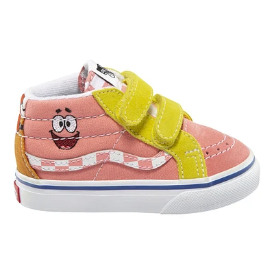 Vans x SpongeBob Kids' Toddler Best Friends SK8-Mid Skate Shoes, Sneakers, Girls', Velcro