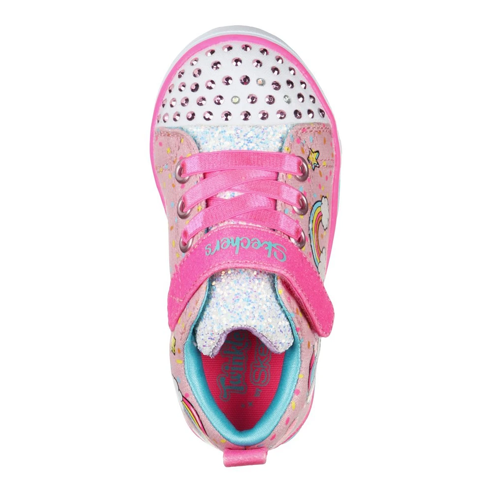 Skechers Kids' Toddler Sparkle Lite Shoes, Slip On, Walking, Running, Velcro, Light Up