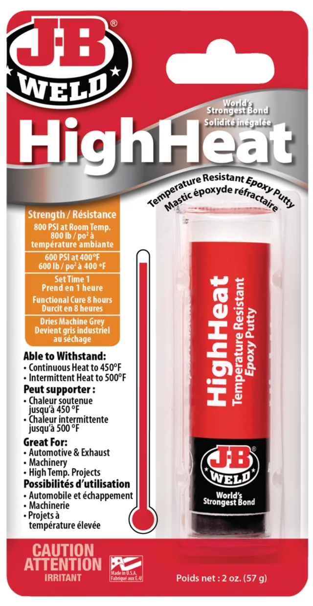 J-B WELDX High Heat Gray Epoxy Putty Stick - Temperature Resistant