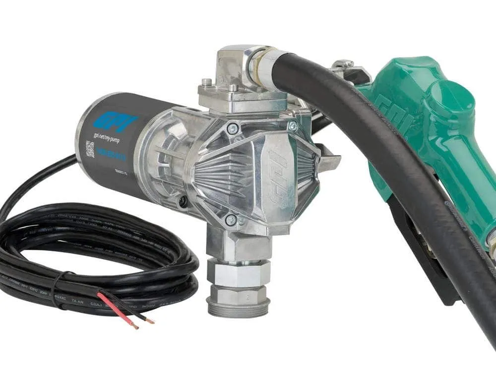 GPI G8P 12V Portable Fuel Transfer Pump Kit with 8-ft Hose & Manual  Unleaded Nozzle