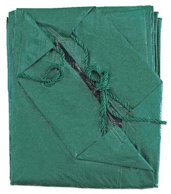 Certified Green Tarp with Drawstring, Waterproof, 6-ft x 6-ft