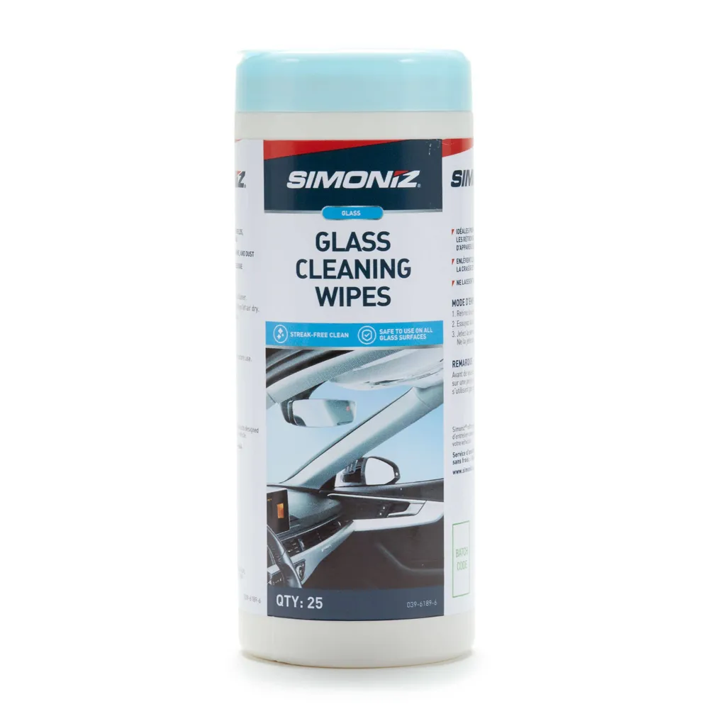 SIMONIZ Streak-Free Car Glass Cleaner Wipes, 25-pk