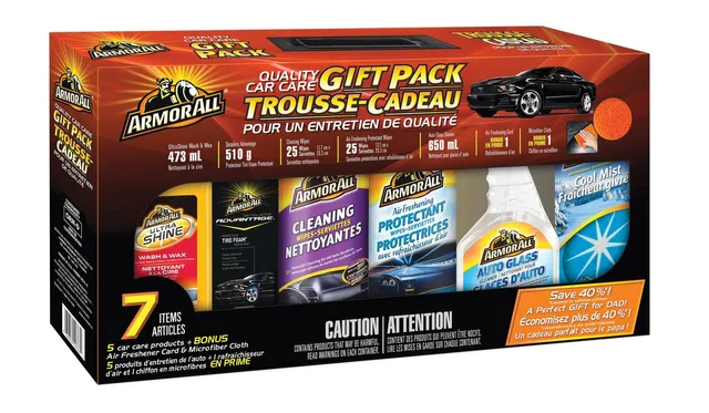 Armor All Car Care Gift Pack, includes Microfiber Towel and Tire Sponge,  7-pc