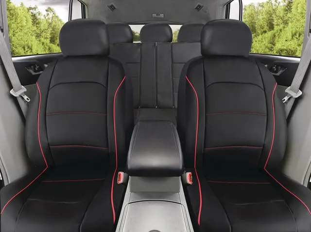 AutoTrends Carbon Fibre Seat Cover Set for Back Bench Seat, Black