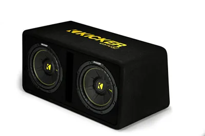 Kicker Dual CompC Subwoofers in Vented Enclosure, 10-in