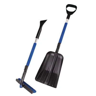 Certified 5-in-1 Snowbrush & Shovel Kit with Snow Shovel, Snow Brush & Ice Scraper
