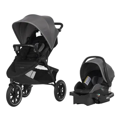 Evenflo Folio3 Lightweight All Terrain Jogger Travel System w/ Stroller, Black