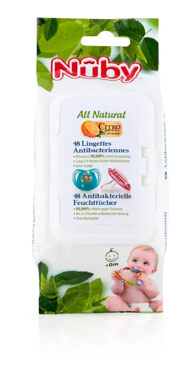 Nuby All Natural Pacifier and Teether Wipes - 48 Count