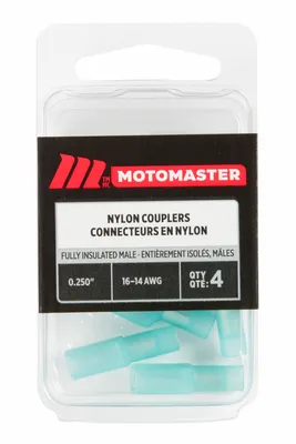 MotoMaster 22-18 AWG Nylon Fully Insulated Male Quick Disconnect, .250-in, 4-pk