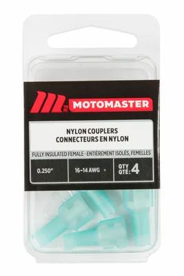 MotoMaster 16-14 AWG Nylon Fully Insulated Female Quick Disconnect, .250-in, 4-pk