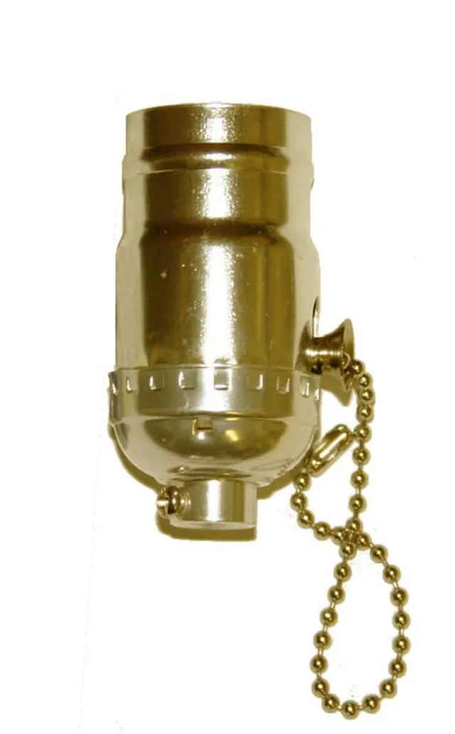 Atron Electro Industries LA848 Pull Chain Socket with Brass Housing  Material, 250W, 250V, Chrome