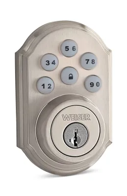 Weiser SmartCode Electronic Keypad Deadbolt Door Lock, Satin Nickel