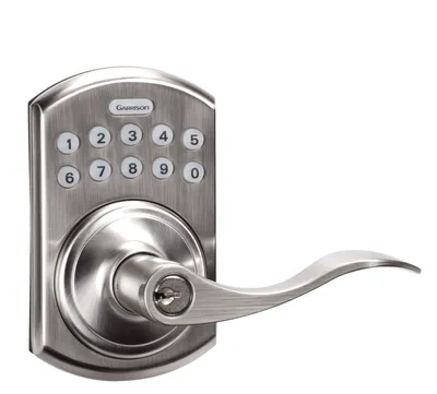 Garrison Electronic Keypad Deadbolt Door Lock with Juran Lever, Satin Nickel