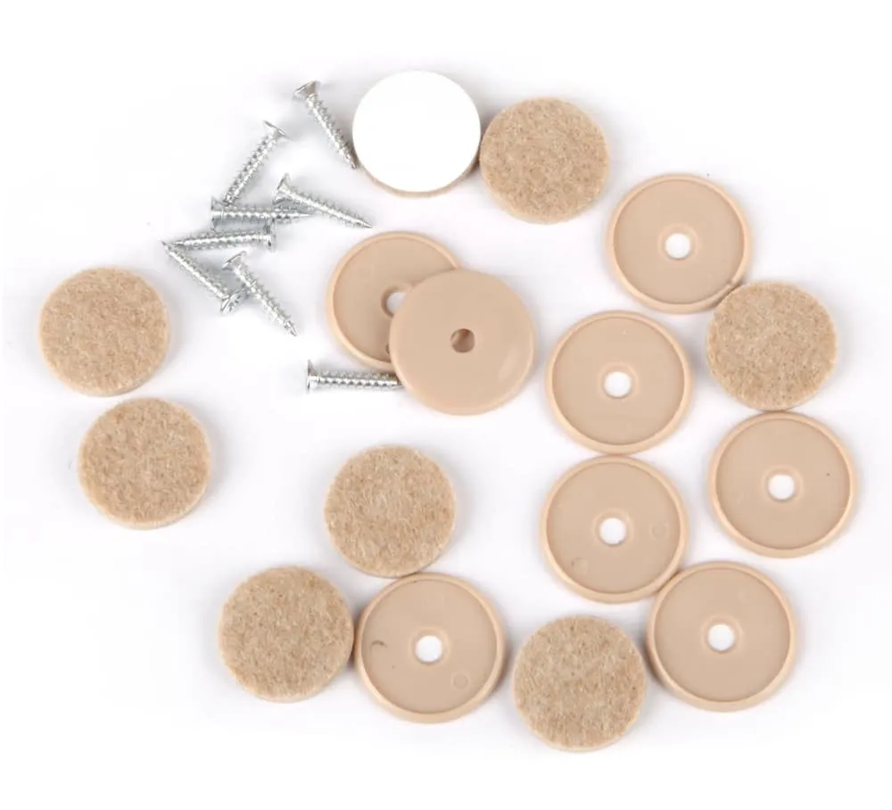 Likewise Round Heavy Duty Felt Pads Value Pack, Surface Protection, 1-in,  Beige, 48-pc