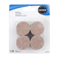 Likewise Round Heavy Duty Felt Pads Value Pack, Surface Protection, 1-in,  Beige, 48-pc