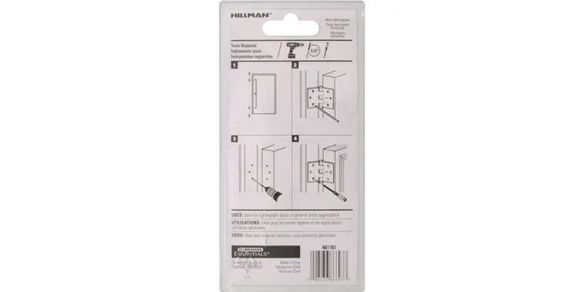 Hillman 851687 Heavy-Duty Fixed Pin Strap Hinge, Galvanized, 4-in