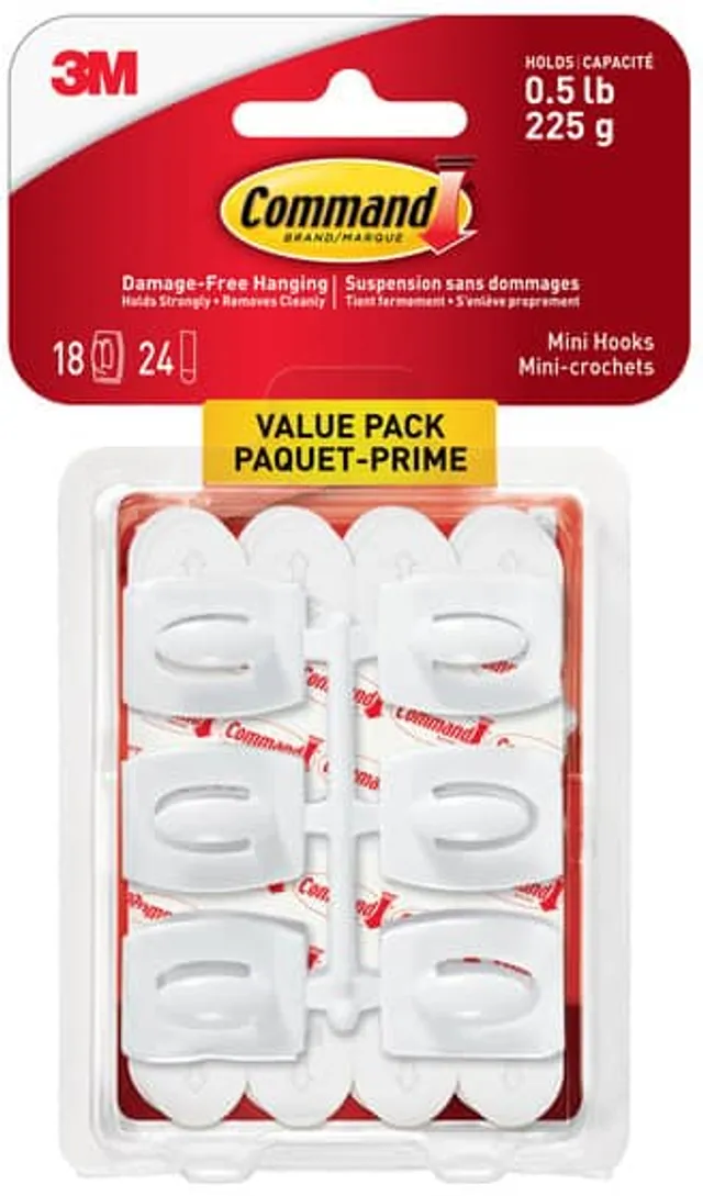 Command Small Utensils Wire Hooks Mega Pack with Adhesive Strips