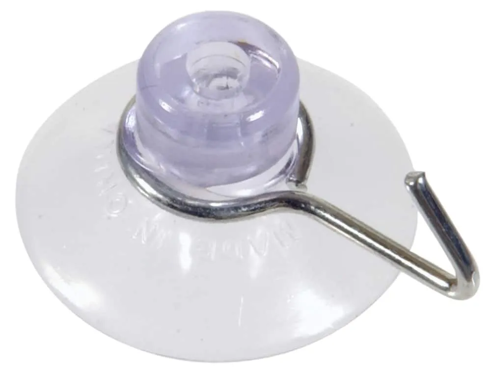 1 lb. 1-1/8 in. Clear Plastic Suction Cups with Hooks (4-Pack)