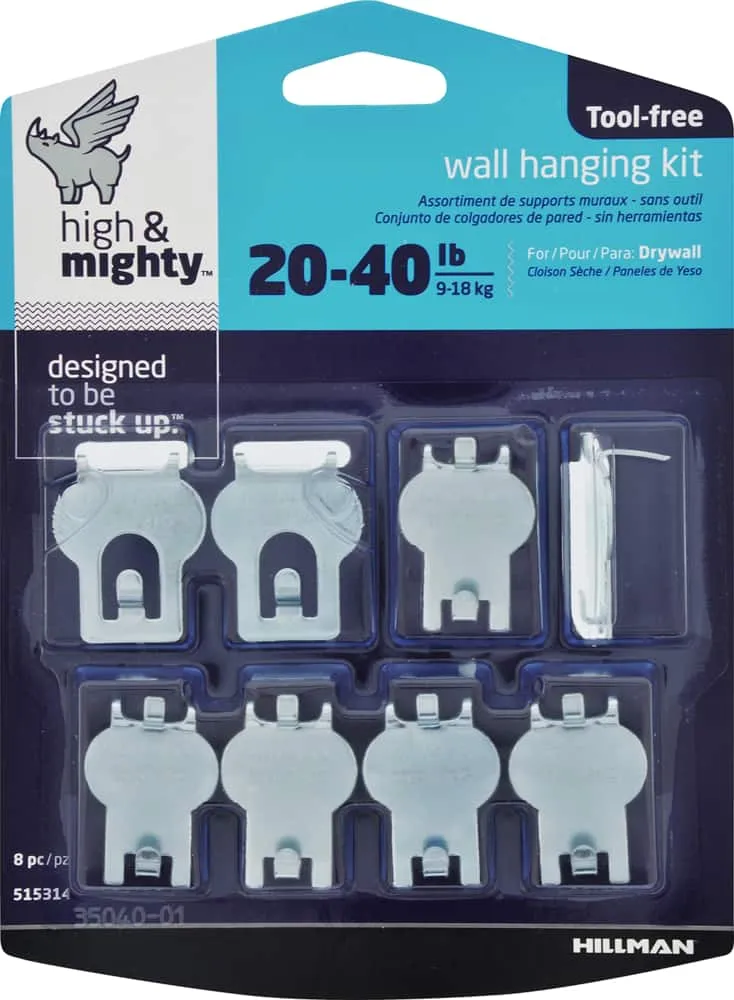 High And Mighty Tool Free Picture Hanger, Silver