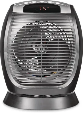 For Living Digital Portable Fan Space Heater w/Thermostat, Oscillating, 1500W,  Black