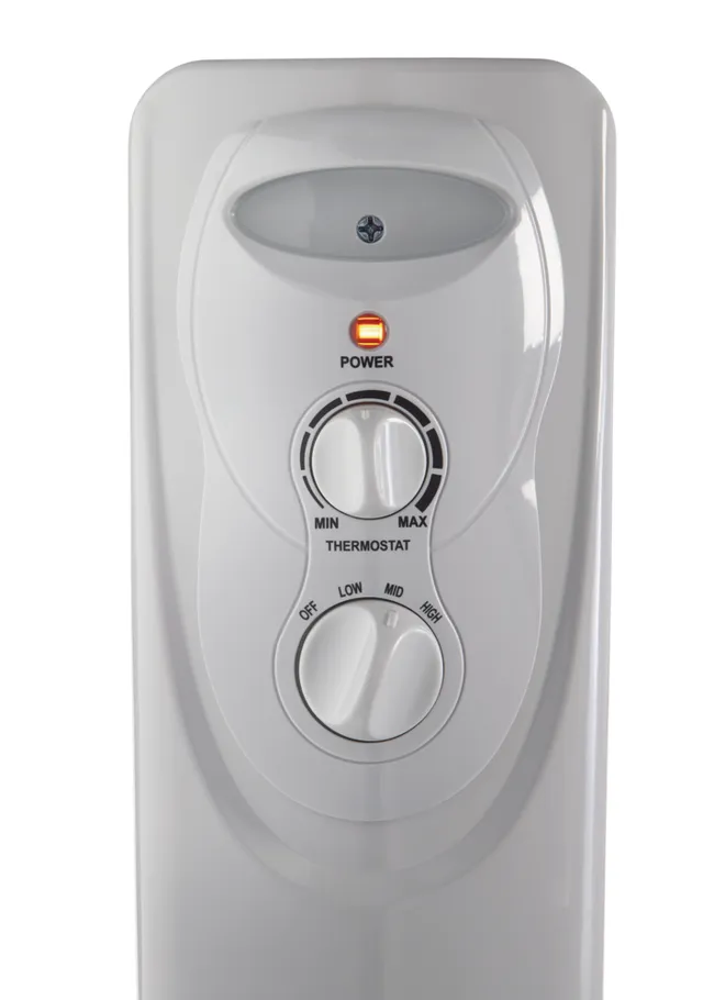 NOMA Oil Filled Portable Radiator Heater w/Wheels u0026 Thermostat, 1500W,  White | Hillside Shopping Centre