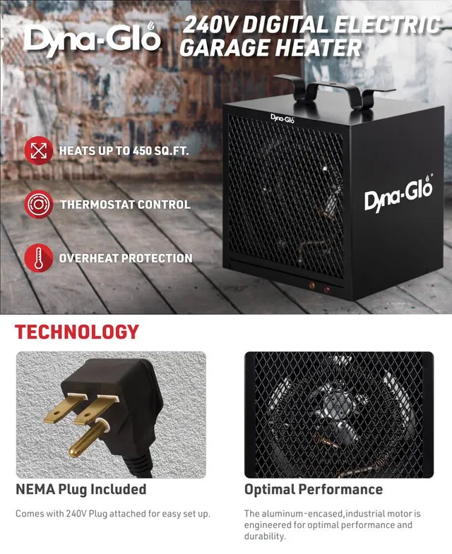 Dyna-Glo Electric Utility Garage Heater, 4800W, Black | Hillside Shopping  Centre