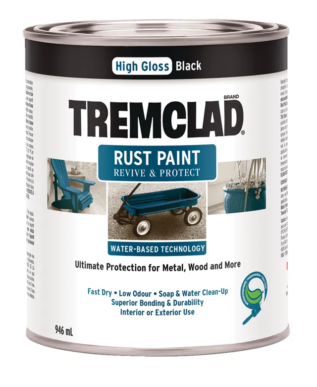 Rust-Oleum Peinture antirouille à base dhuile Tremclad, Noir, Semi