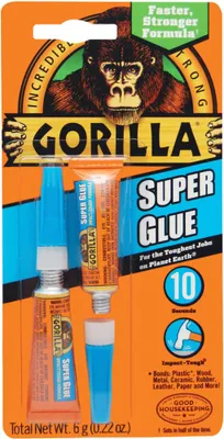 Gorilla Super Glue Liquid, Clear, 20g Bottle, Quick Dry, Multi-use, Heat  Resistant, Impact Tough, Anti Clog Cap, Fast-setting in the Super Glue  department at