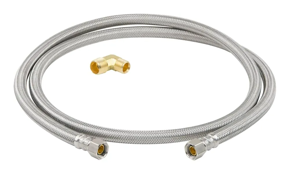 PlumbShop High Pressure Stainless Steel Washing Machine Hose, 60-in