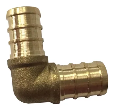 Waterline Push N' Connect Solid Brass 90-Degree Elbow, 1/2-in